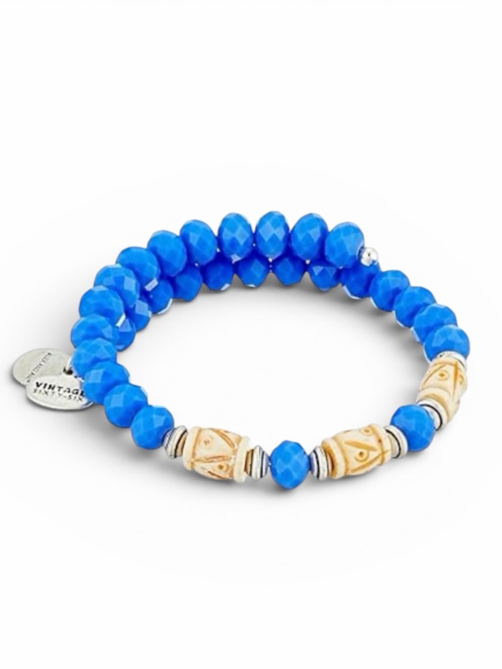 Alex and Ani Deep Sea Blue Wrap Bracelet in Rafaelian Silver Finish